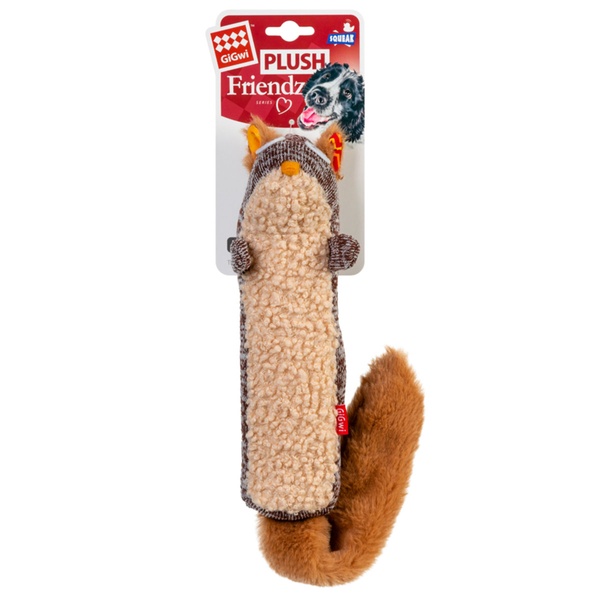 Игрушка для собак Белка с пищалкой GiGwi Plush, текстиль, 29 см 75309 фото