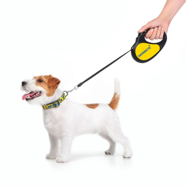 Повідець-рулетка для собак зі світловідбиваючою стрічкою Сміливість Waudog, M, чорний 8125-0231-01 фото