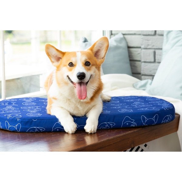 Лежанка для собак WAUDOG Relax, рисунок "Собаки", со сменным чехлом, S, Ш 55см, Дл 40см 097-0123 фото