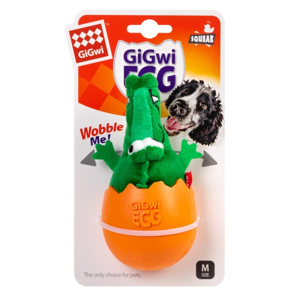 Іграшка для собак Крокодил-неваляйка з пискавкою Gigwi 2319 фото