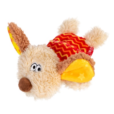 Игрушка для собак Собачка с пищалкой GiGwi Plush, текстиль, пластик, 13 см 75304 фото
