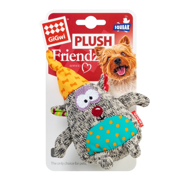 Игрушка для собак Медведь с пищалкой GiGwi Plush, текстиль, 10 см 75044 фото