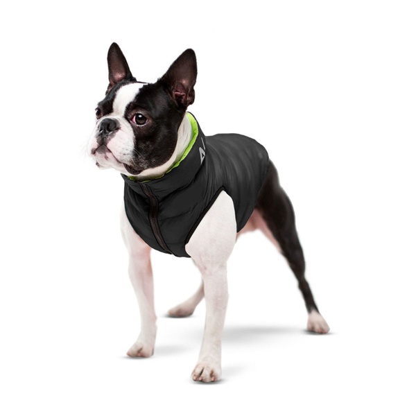 Курточка для собак AiryVest двусторонняя, размер XS 22, cалатово-черная 1716 фото