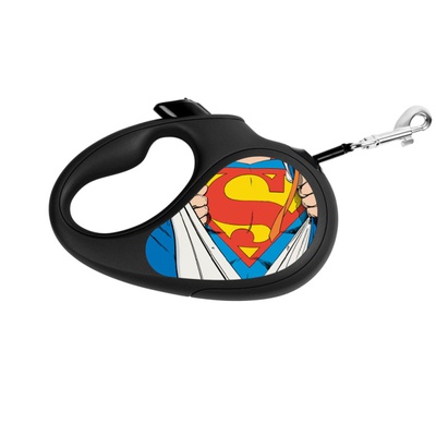 Поводок-рулетка для собак WAUDOG R-leash, рисунок "Супермен Герой", XS, до 12 кг, 3 м, светоотражающая лента черный 8123-1008-01 фото