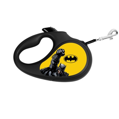 Поводок-рулетка для собак WAUDOG R-leash, рисунок "Бэтмен Желтый", XS, до 12 кг, 3 м, светоотражающая лента черный 8123-1002-01 фото