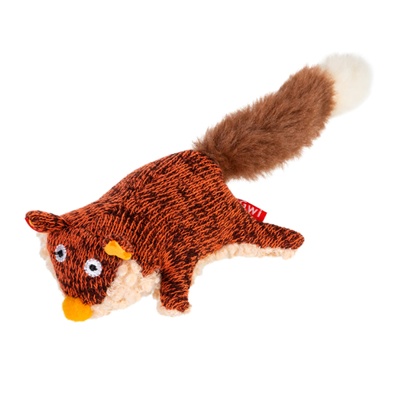 Игрушка для собак Лиса с пищалкой GiGwi Plush, текстиль, 9 см 75043 фото