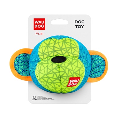 Игрушка для собак WAUDOG Fun, "Обезьяна", Ш 16 см, Дл 10 см голубой 62032 фото