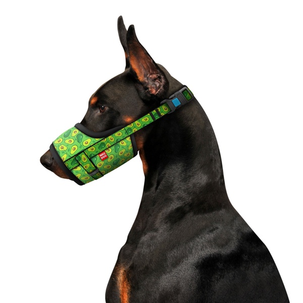 Намордник для собак WAUDOG Nylon, рисунок "Авокадо", пластиковый фастекс, размер №1, О 14-20 см 5366 фото