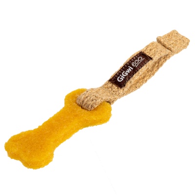 Игрушка для собак Маленькая кость GiGwi Gum gum каучук, пенька, 9 см 75009 фото