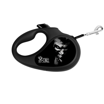 Повідець-рулетка для собак зі світловідбиваючою стрічкою Джокер чорний Waudog, XS, чорний 8123-1027-01 фото