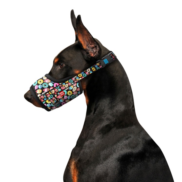 Намордник для собак WAUDOG Nylon, рисунок "Пончики", пластиковый фастекс, размер №1, О 14-20 см 5384 фото