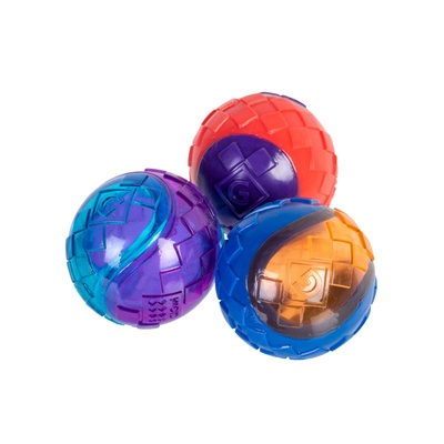 Игрушка для собак Три мяча с пищалкой GiGwi Ball, резина, 5 см 2323 фото