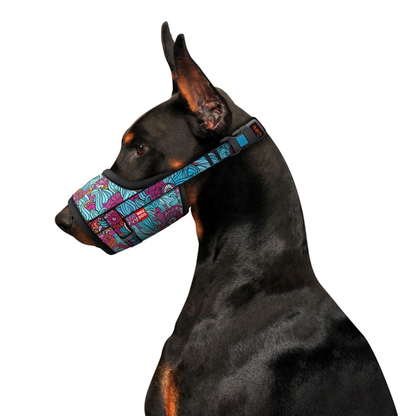 Намордник для собак WAUDOG Nylon, рисунок "Лето", пластиковый фастекс, размер №1, О 14-20 см 5370 фото