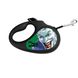 Повідець-рулетка для собак зі світловідбиваючою стрічкою Джокер зелений Waudog, XS, чорний 8123-1030-01 фото 1