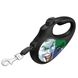 Повідець-рулетка для собак зі світловідбиваючою стрічкою Джокер зелений Waudog, XS, чорний 8123-1030-01 фото 2