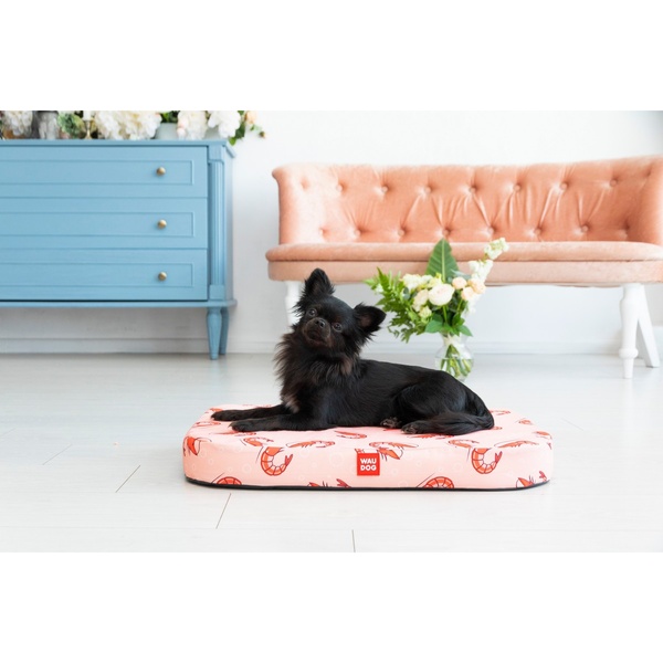 Лежанка для собак WAUDOG Relax, рисунок "Креветка", со сменным чехлом, S, Ш 55см, Дл 40см 097-0109 фото