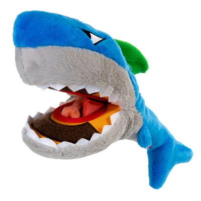Игрушка для собак Акула для лакомств с пищалкой GiGwi Basic, текстиль, 30 см 75049 фото