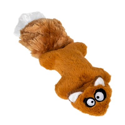Игрушка для собак Белка с 2-мя пищалками GiGwi Plush, плюш, искусственный мех, резина, 24 см 75066 фото